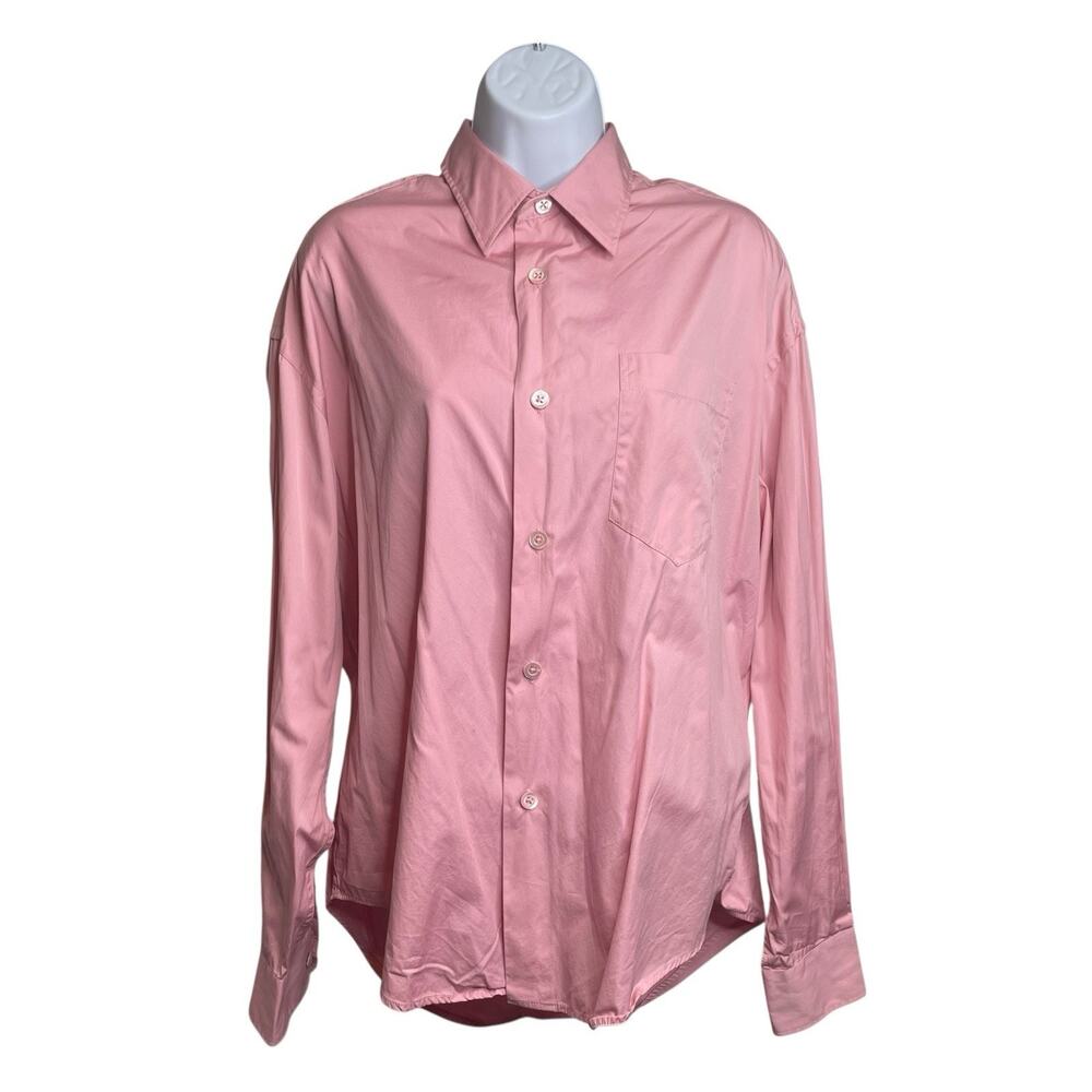 Ami Alexandre Mattiussi Womens Pink Button Up Shirt Size 36 Euro Summer Tailored